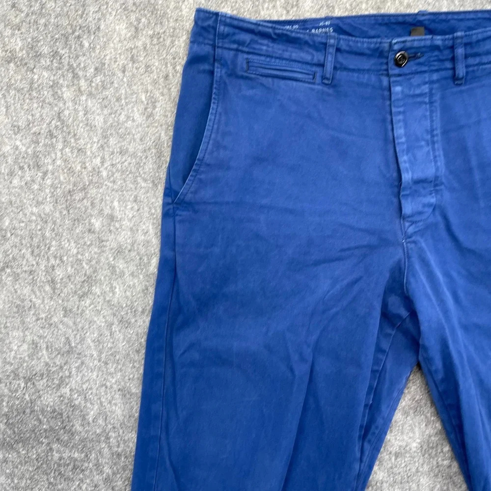 J.Crew Selvedge Officer Chino Pants Mens 36x32 Straight Fit Blue Cotton